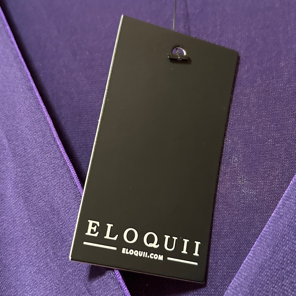 Eloquii Purple Long Sleeve Empire Waist Maxi Dress Size 20 elegant date NWT - Picture 6 of 13